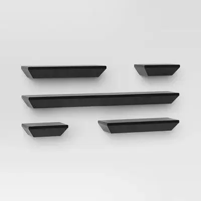 5pc Wedge Shelves Black - Threshold