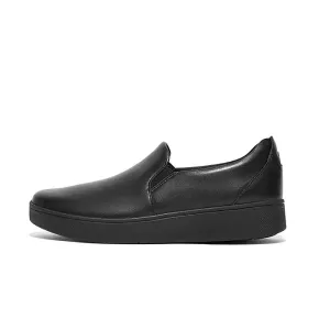 Fitflop Women Rally Leather Slip On Skate Sneakers |FC7-090| All Black