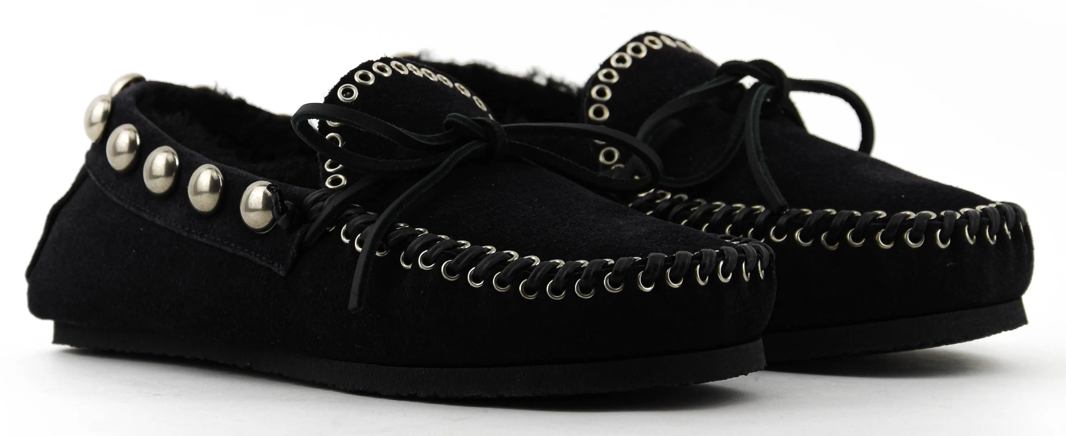 ISABEL MARANT SHEARLING LOAFER BLACK