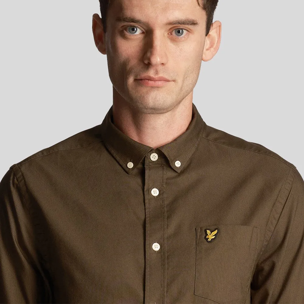 Lyle & Scott Regular Fit Lightweight Oxford Shirt - Olive